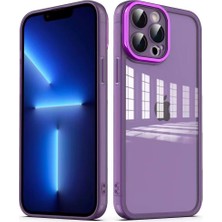 Gezgin Apple iPhone 13 Pro Kılıf Kamera Korumalı Transparan Gzgn Post Kapak-Derin Mor