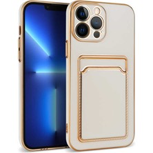 Gezgin Apple iPhone 12 Pro Kılıf Gzgn Bark Kartlıklı Kapak-Beyaz