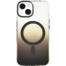 Gezgin iPhone 13 Kılıf M-Safe Şarj Özellikli Transparan Renk Geçişli Gzgn Toros Kapak - Gri
