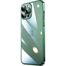 Gezgin iPhone 13 Pro Max Uyumlu Sert Pc Renkli Çerçeveli Gzgn Riksos Kapak-Yeşil