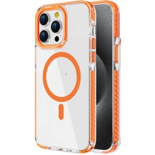 Gezgin Apple iPhone 15 Pro Max Kılıf Magsafe Şarj Özellikli Airbagli Takılabilir Askı Aparatlı Gzgn Nana Kapak-Turuncu