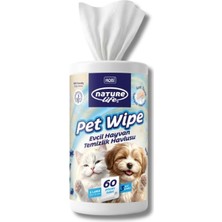 Naturelife Pet Wipe Evcil Hayvan Temizlik Havlusu 60 Adet (Xl)