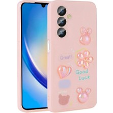 Gezgin Galaxy A23 4g Kılıf Kabartma Figürlü Parlak Gzgn Toys Silikon Kapak-Pembe