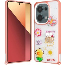 Gezgin Xiaomi Poco M6 Pro 4g Kılıf Parlayan Simli Kabartma Figürlü Gzgn Cevze Kapak-Pembe