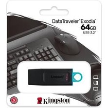 Kingston 64 GB USB 3.2 Data Traveler Exodia Siyah/turkuaz (DTX/64GB)