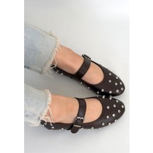 Değirmen Grup Ritta Kahverengi Cilt Kemerli Babet Ayakkabı - Lisinya