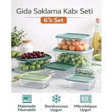 Piev 6 Parça Kapaklı Gıda Saklama Kabı Seti