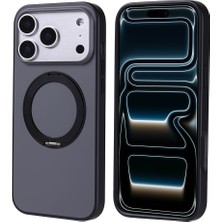 Gezgin iPhone 17 Pro Max Kılıf M-Safe Şarj Özellikli Standlı Gzgn Proton Silikon Kapak - Siyah