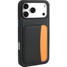 Gezgin iPhone 17 Pro Kılıf Kartlıklı Zore X-Kart Silikon Kapak - Siyah