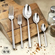 Gül Çelik 30 Parça 6 Kişilik Düz Çatal Kaşık Seti Takımı – 304 Çelik 18/10