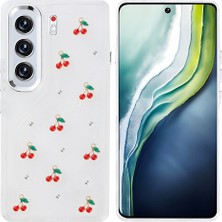 Gezgin Tecno Camon 40 Pro Kılıf Airbag Tasarımlı Simli Şeffaf Zore Kutup Kapak - Kiraz