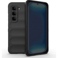 Gezgin Infinix Hot 50 4g Kılıf Esnek Tpu Oyuklu Arka Yüzey Tasarımlı Gzgn Etnik Silikon Kapak - Siyah