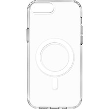 Gezgin iPhone 8 Plus Uyumlu Magsafe Şarj Özellikli Şeffaf Sert Pc Gzgn Embos Kapak-Renksiz