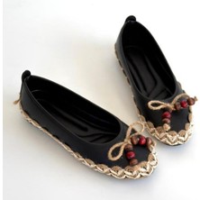 Değirmen Grup Ilwe Siyah Cilt Babet Ayakkabı - Lisinya