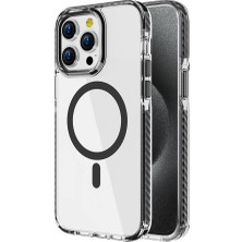 Gezgin Apple iPhone 15 Pro Max Kılıf Magsafe Şarj Özellikli Airbagli Takılabilir Askı Aparatlı Gzgn Nana Kapak-Siyah