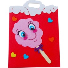 Aydede Oyunevi Bayram Kesesi Keçe Harçlık Kesesi Pamuk Şekeri Kırmızı