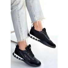 Değirmen Grup Huer Siyah Nubuk Bağcıklı Spor Ayakkabı - Lisinya