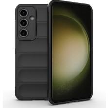 Gezgin Galaxy S25 Fe Kılıf Esnek Tpu Oyuklu Arka Yüzey Tasarımlı Gzgn Etnik Silikon Kapak - Siyah