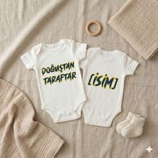 Novera Baby Organik %100 Pamuklu Isimli Bebek Zıbın Çift Yön Desenli Taraftar Body