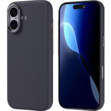 Gezgin iPhone 17 Kılıf M-Safe Şarj Özellikli Karbon Fiber Görünümlü Gzgn Nekst Kapak - Siyah