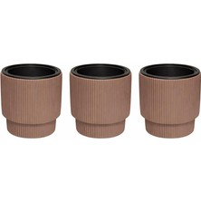 Omnipazar So-Vgs2 3 Adet Vega Plastik Modern Saksı Takımı Iç Kovalı 20 Lt No:2 Mocha