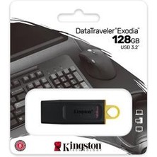 Kingston 128 GB USB 3.2 Data Traveler Exodia Siyah/beyaz (DTX/128GB) Flash Bellek