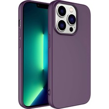Gezgin Apple iPhone 14 Pro Kılıf Gzgn Kamera Korumalı Mara Laaakan Kapak-Koyu Mor