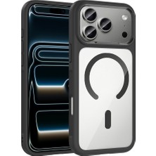 Gezgin iPhone 17 Pro Max Kılıf M-Safe Şarj Özellikli Metal Kamera Çerçeveli Zore Tiko Kapak - Siyah