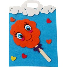 Aydede Oyunevi Bayram Kesesi Keçe Harçlık Kesesi Pamuk Şekeri Mavi