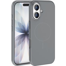 Gezgin iPhone 17 Kılıf M-Safe Şarj Özellikli Metal Kamera Çerçeveli Gzgn Edi Silikon Kapak - Titanyum-Gri