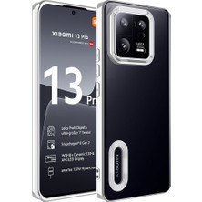 Gezgin Xiaomi Mi 13 Pro Kılıf Kamera Korumalı Logo Gösteren Gzgn Omega Kapak-Gümüş