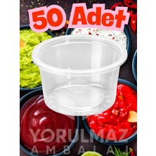 Yorulmaz Ambalaj 🥫 80 cc Kapaksız Sos Kabı 50 Li – Şeffaf Plastik Tek Kullanımlık Sosluk Paket Servis Uyumlu