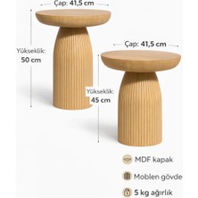 Ikili Ceviz Mantar Sehpa