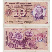 Banknoting Isviçre 10 Frank 1955 Çok Temiz(-)