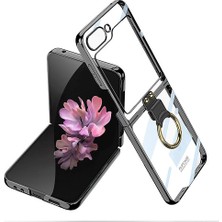 Gezgin Galaxy Z Flip 6 Kılıf Gzgn Yüzüklü Kıpta Kapak-Siyah
