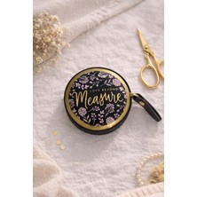 İğne İzi Romantik Garden Tasarım Mezura | Çiçek Baskılı Otomatik Ölçü Bandı | Terzi & Hobi Aksesuarı