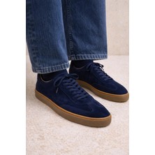 VARNAS Bruno Erkek Hakiki Deri Süet Sneaker - Lacivert Günlük Casual Ayakkabı