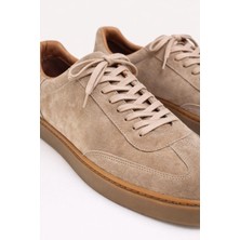 VARNAS Bruno Erkek Hakiki Deri Süet Sneaker - Bej Günlük Casual Ayakkabı