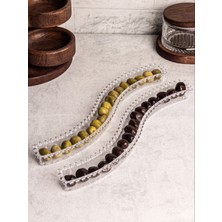 Bulut Lüx Boncuk Kristal Zeytin Sunum Tabağı Kahvaltılık Sunum Tabağı Zeytinlik 2 Adet