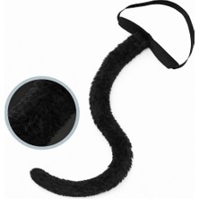 Samur Siyah Peluş Kuyruk Şekil Verilebilir 70 cm