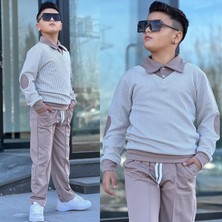 Burçak Butik Bayramlık Mevsimlik Gömlek Yaka Sweat-Pantolon Full Likralı Alt Üst Şık Takım- Garson Boy