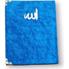 Çanta Boy Kadife Kapaklı Yasin Kitabı Süngerli 128 Sayfa Petrol Renk