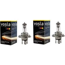 Vosla 2 Adet 12V H4 60/55W P43T Halojen Standart Renk Ampul