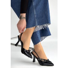 Arenes Tetti Siyah Rugan Topuklu Ayakkabı - Lisinya