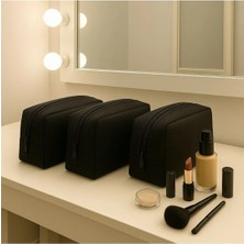 The Modawest Marlene Klar 3'lü Makyaj Çantası Organizer Polyester Malzeme ile Günlük Kullanım için Şık Tasarım