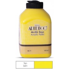 Artdeco 500 ml Sarı Akrilik Boya 3601 Yüksek Kalite Sanatsal Kullanım İçin