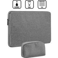 Gri 13-14-15.6-16.1-16.9 Inç Uyumlu Şarj Saklama Çantalı Macbook Kılıf Notebook Laptop Çantası