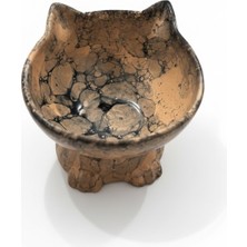 Özgürce Turuncu ve Siyah Renkli Seramik Mama Kabı, Şık ve Eğlenceli Tasarım