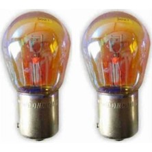 Zembil 2 Adet 12V P21/5W Çift Duy Yakın Tırnak Amber Diadem Ampul BAZ15D