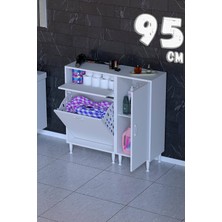 modilayn Yenice 3 Raflı 1 Sepetli Çok Amaçlı Banyo & Çamaşır Dolabı 4 Farklı Genişlik